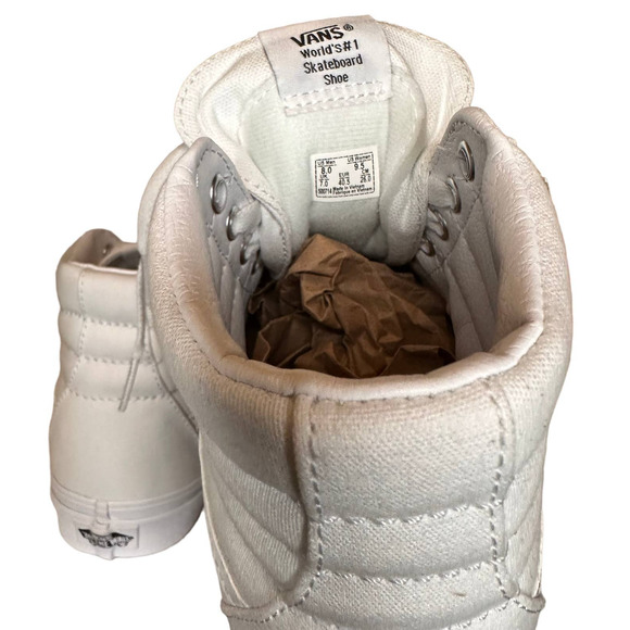 Vans - NWT SK8-Hi Top Sneakers, True White, Size:EU40.5/M8/W9.5 - Picture 3 of 9